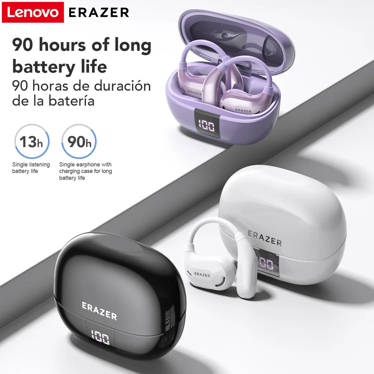 XT66PRO Bluetooth Earphones with ASMR Headset Functionality, DIY APP, AI Translation, and 13-Hour Battery Life Display