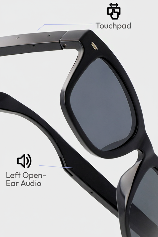 Lunettes intelligentes G300 à commande tactile avec traduction par IA, caméra 8 MP, stabilisation d'image et enregistreur vidéo